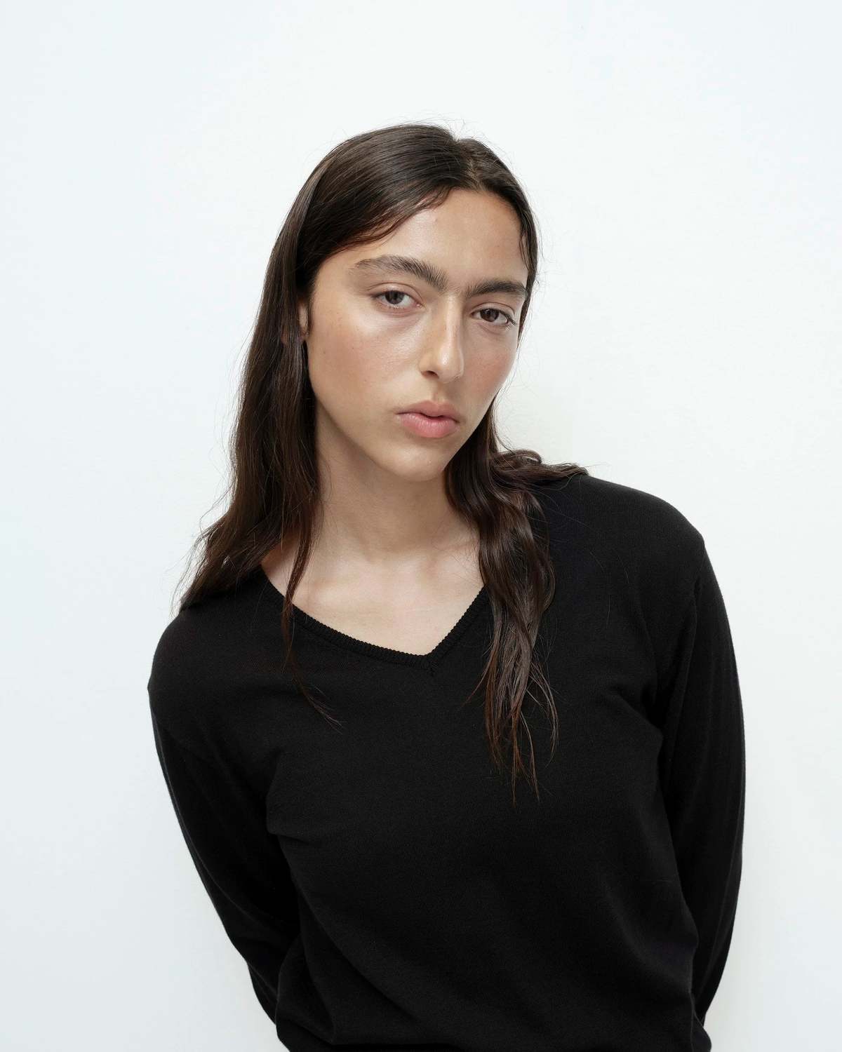 Mijeong Park Cotton Blend V-Neck Knit Top - Image 1 of 5