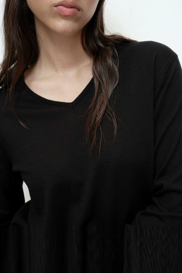 Mijeong Park Cotton Blend V-Neck Knit Top