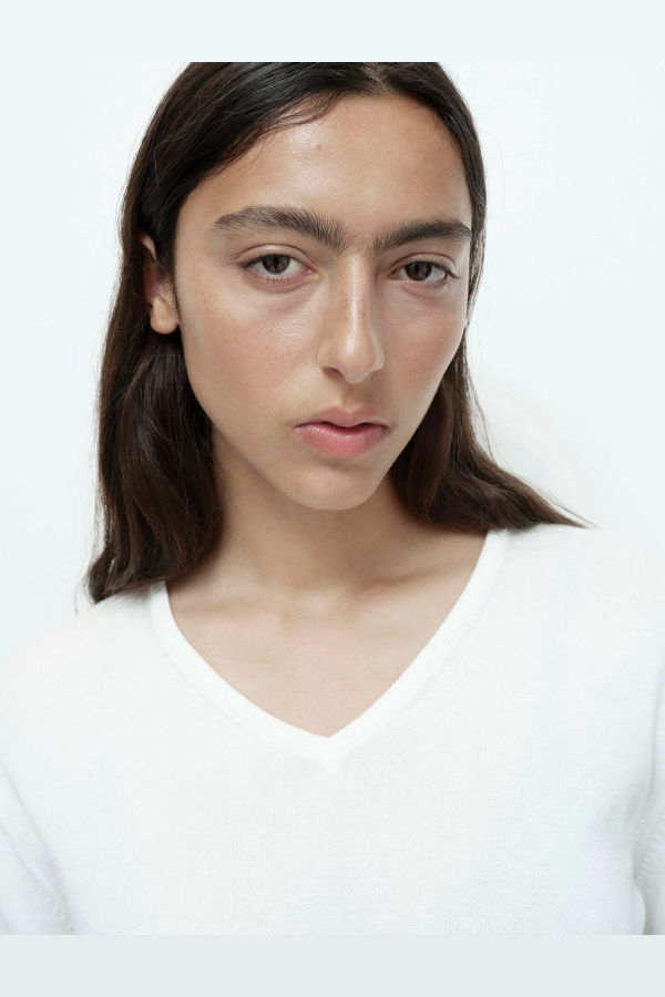 Mijeong Park Cotton Blend V-Neck Knit Top