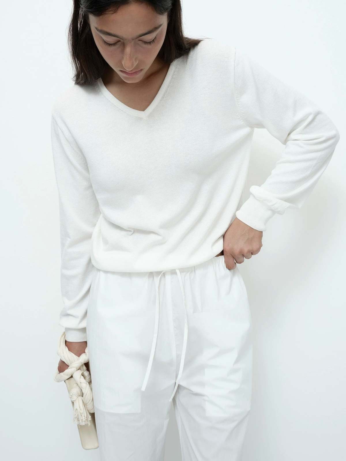 Mijeong Park Cotton Blend V-Neck Knit Top - Image 3 of 8