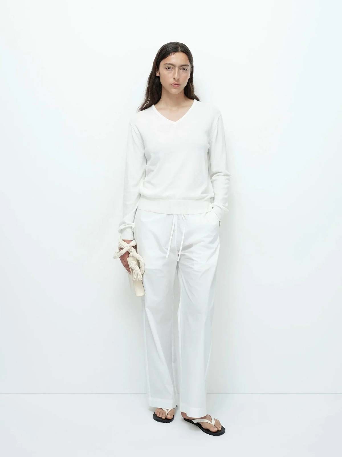 Mijeong Park Cotton Blend V-Neck Knit Top - Image 4 of 8