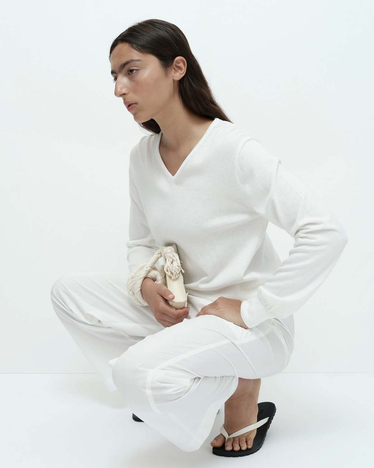 Mijeong Park Cotton Blend V-Neck Knit Top - Image 7 of 8