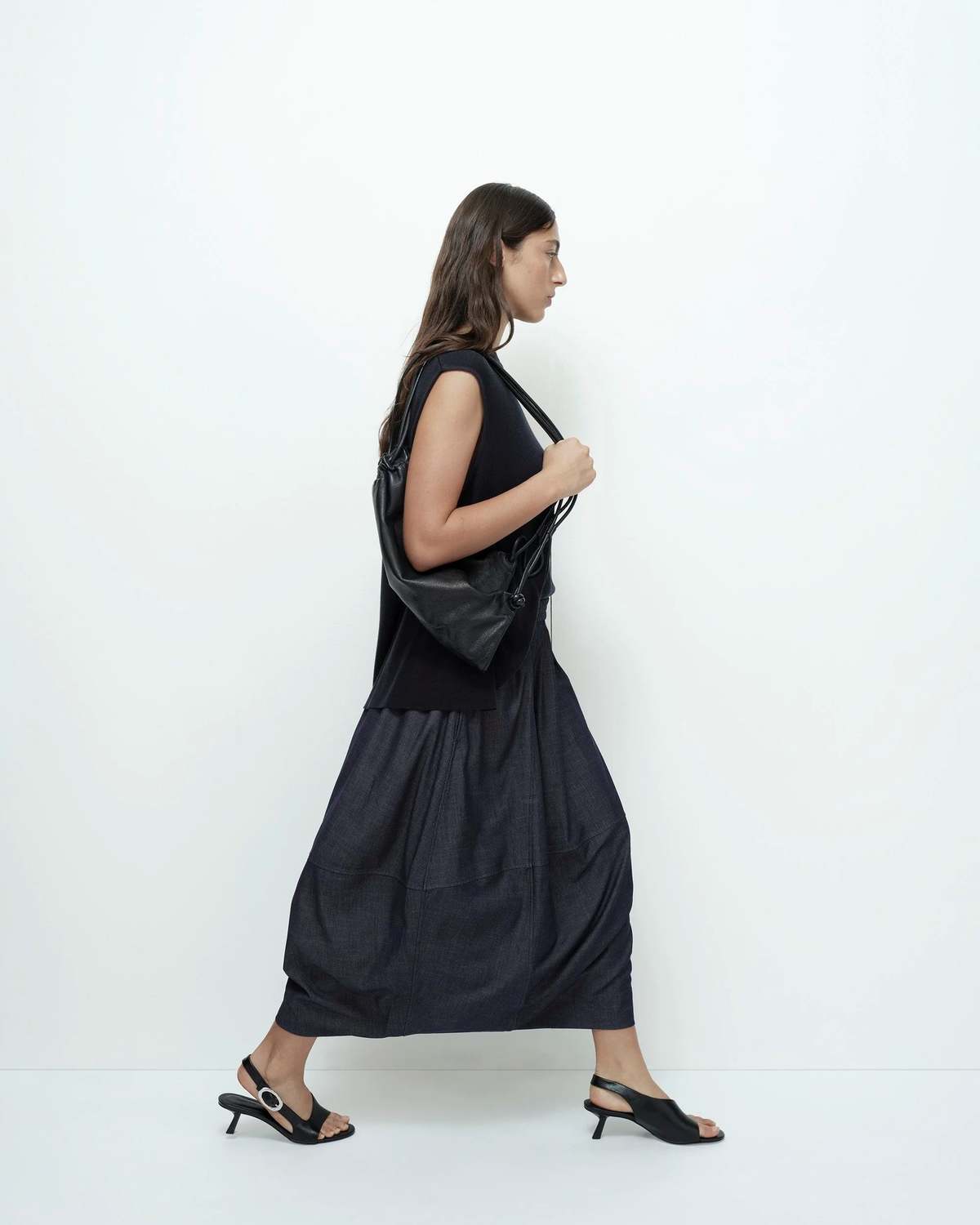 Mijeong Park Denim Balloon Midi Skirt - Image 2 of 7