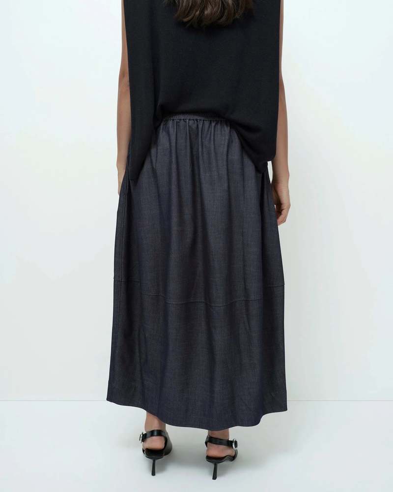 Mijeong Park Denim Balloon Midi Skirt