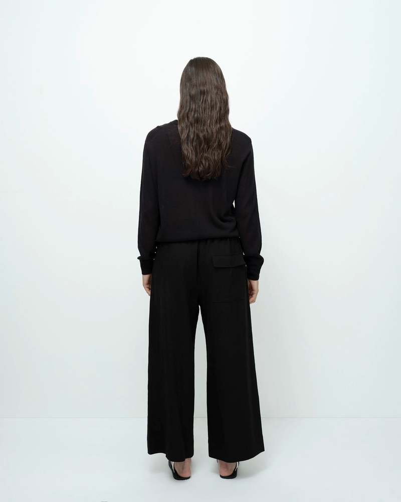 Mijeong Park Semi Sheer Linen Blend Knit Top