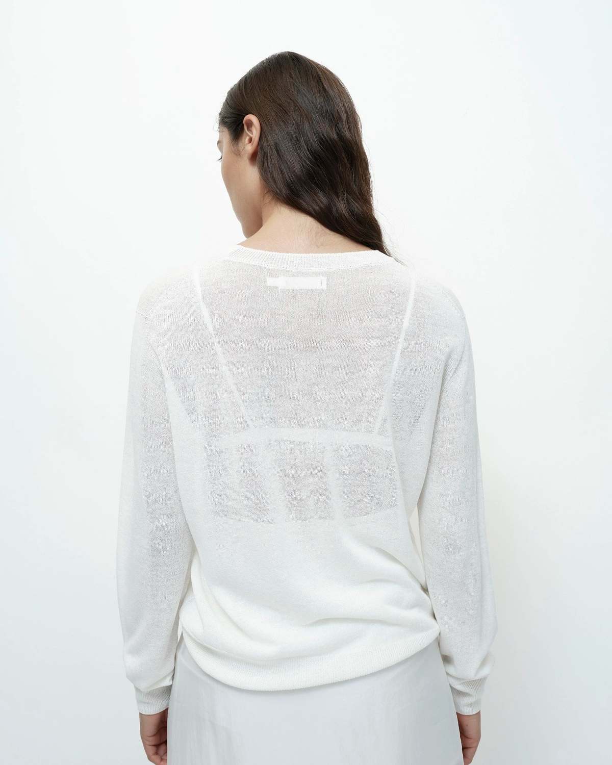 Mijeong Park Semi Sheer Linen Blend Knit Top - Image 2 of 11