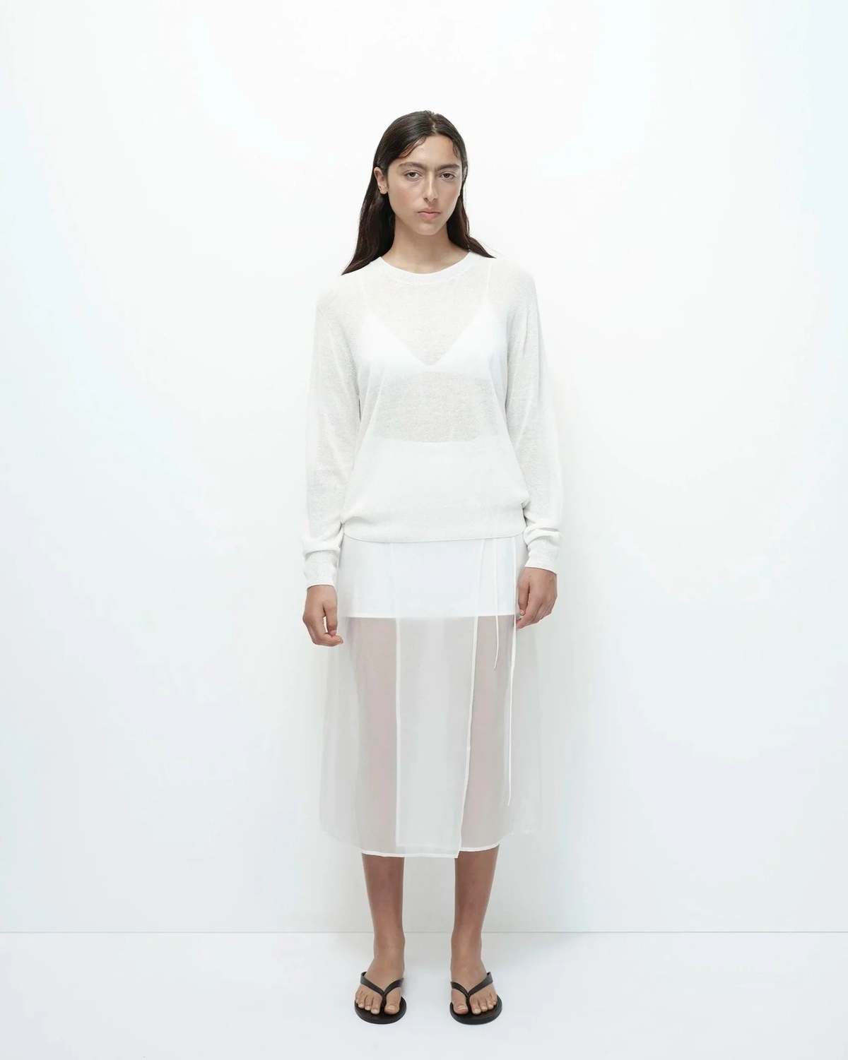 Mijeong Park Semi Sheer Linen Blend Knit Top - Image 3 of 11