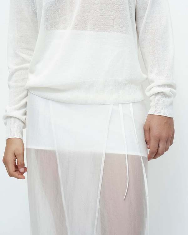 Mijeong Park Semi Sheer Linen Blend Knit Top