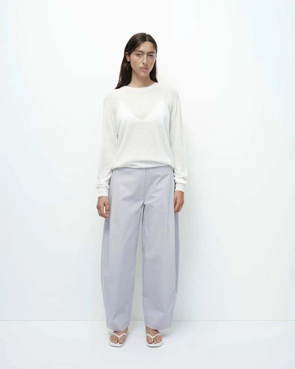 Mijeong Park Semi Sheer Linen Blend Knit Top