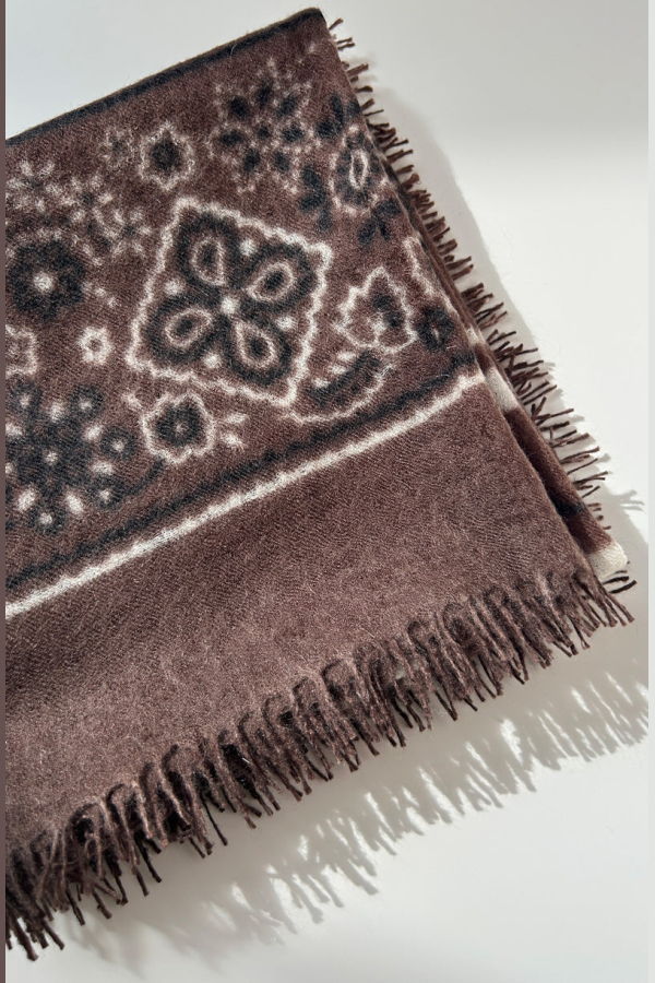 KAS Bandana Cashmere Scarf - Brown/Yellow