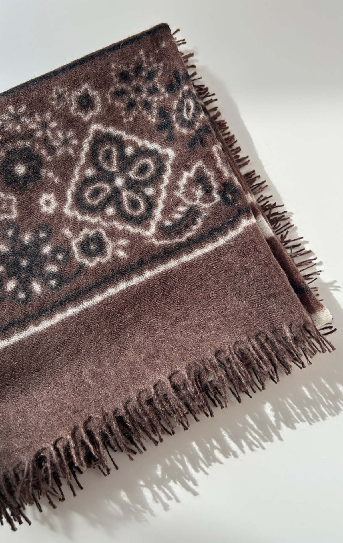 KAS Bandana Cashmere Scarf - Brown/Yellow - Image 2 of 4