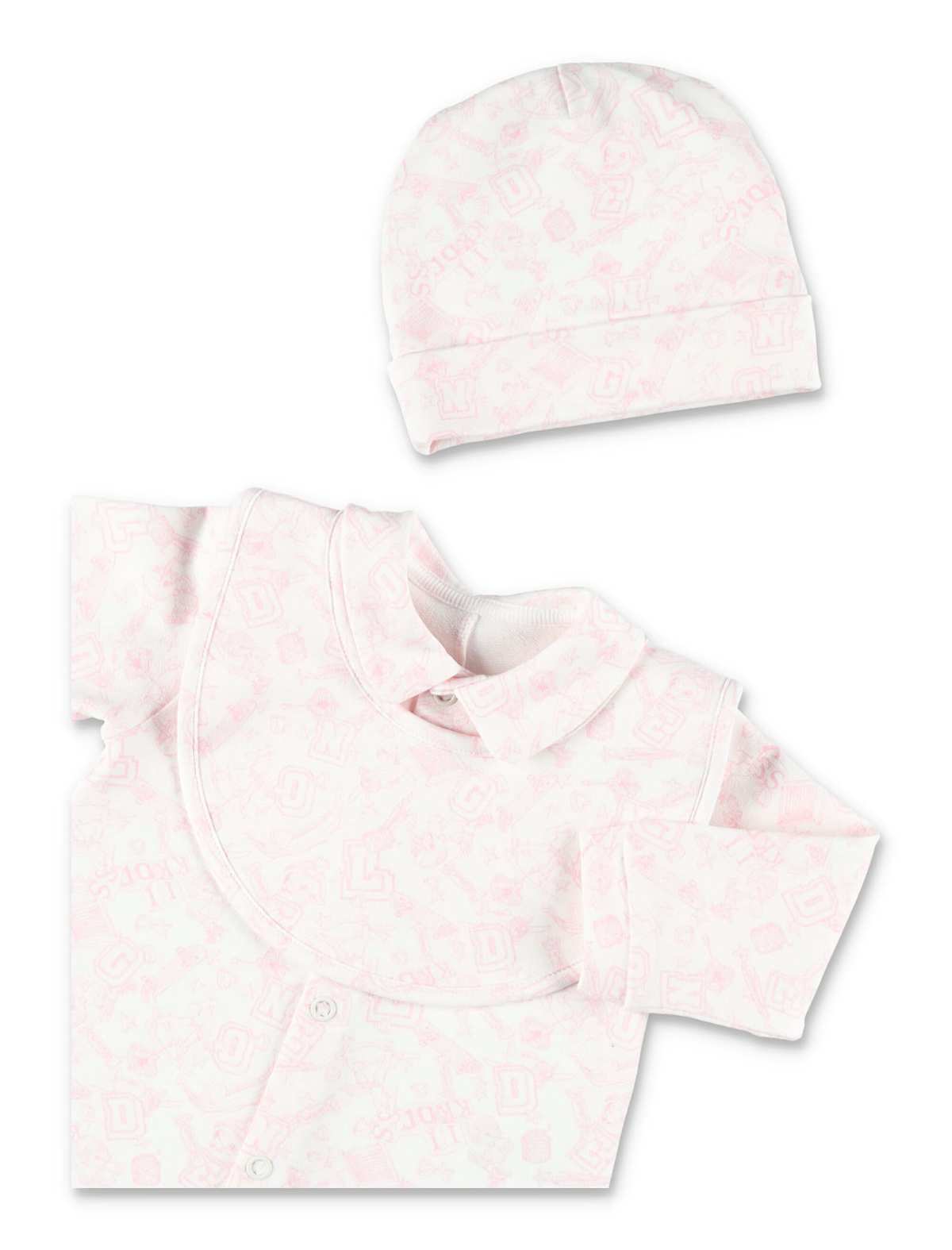 KIDS Golden Goose Baby Cotton Gift Set Bodysuit Set - Off White/Baby Pink - Image 2 of 3