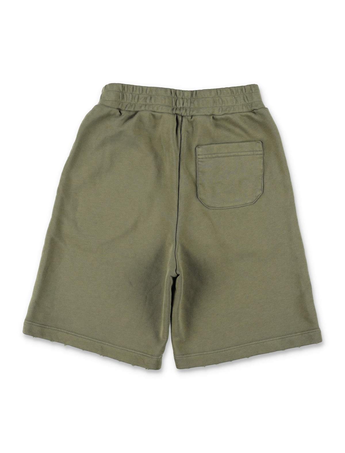 KIDS Golden Goose Distressed Sweatshorts - Dusty Olive - Image 3 of 3