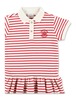 KIDS Golden Goose Striped Polo Dress - Arctic Wolf/Red - Thumbnail 2