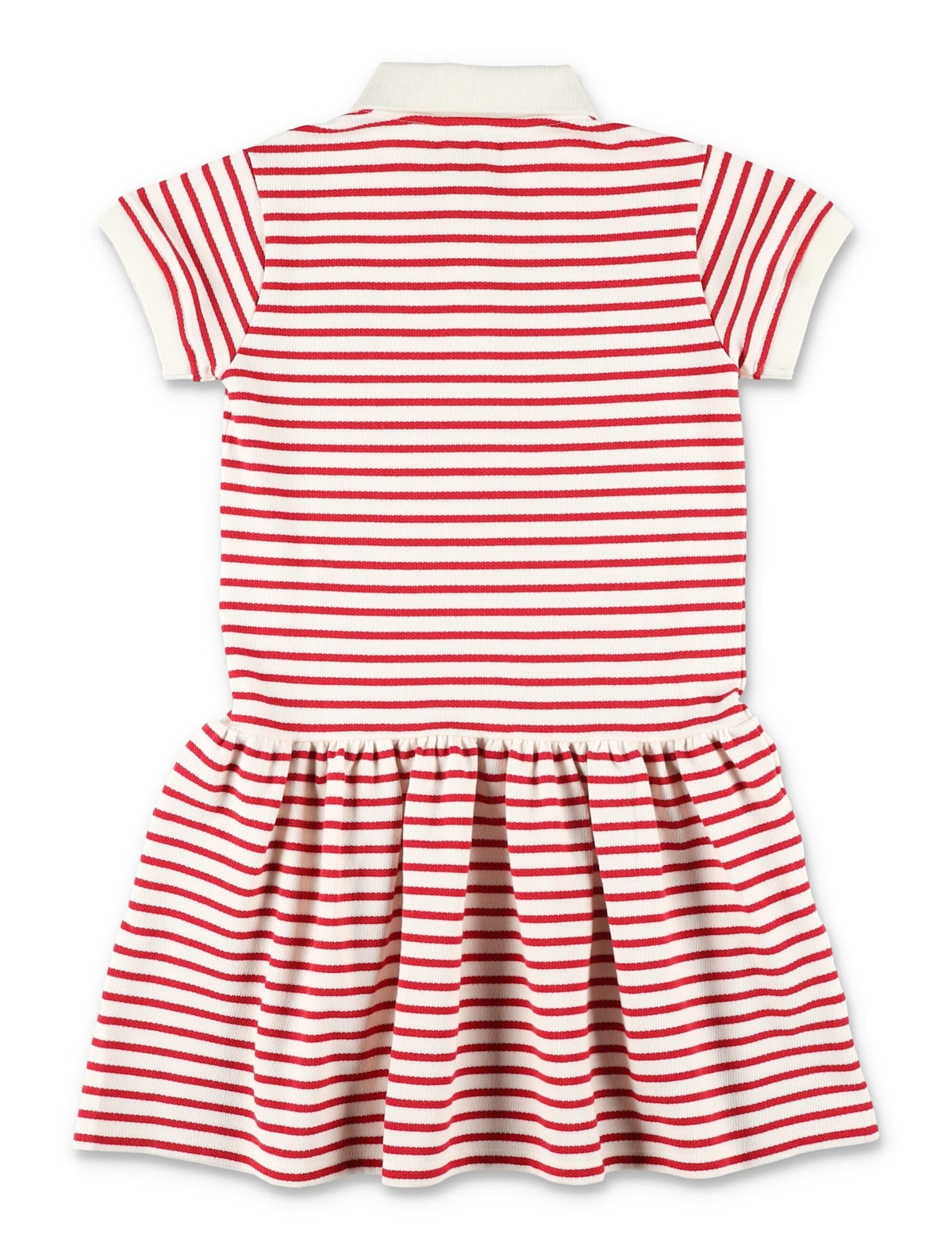 KIDS Golden Goose Striped Polo Dress - Arctic Wolf/Red - Image 3 of 3