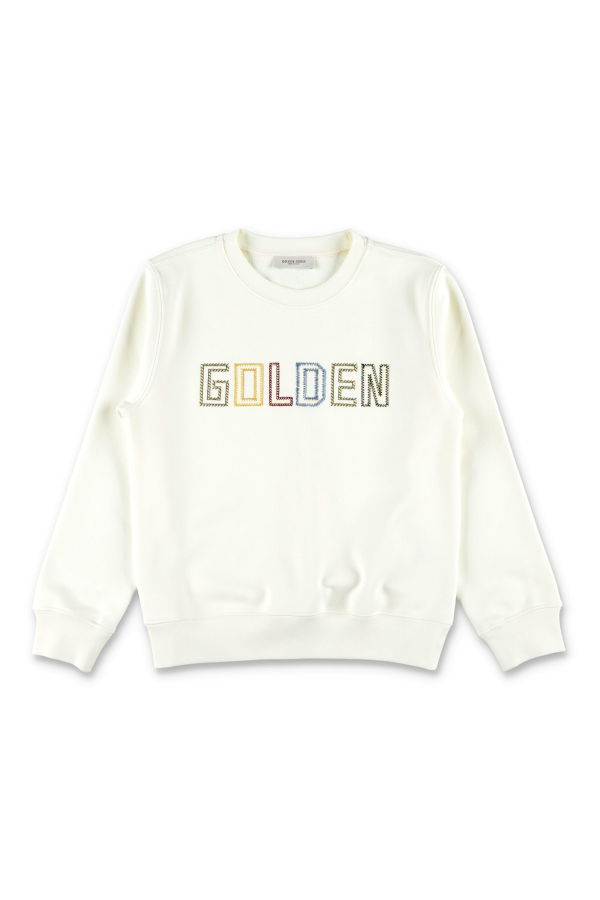 KIDS Golden Goose Embroidered Logo Sweatshirt - Heritage White