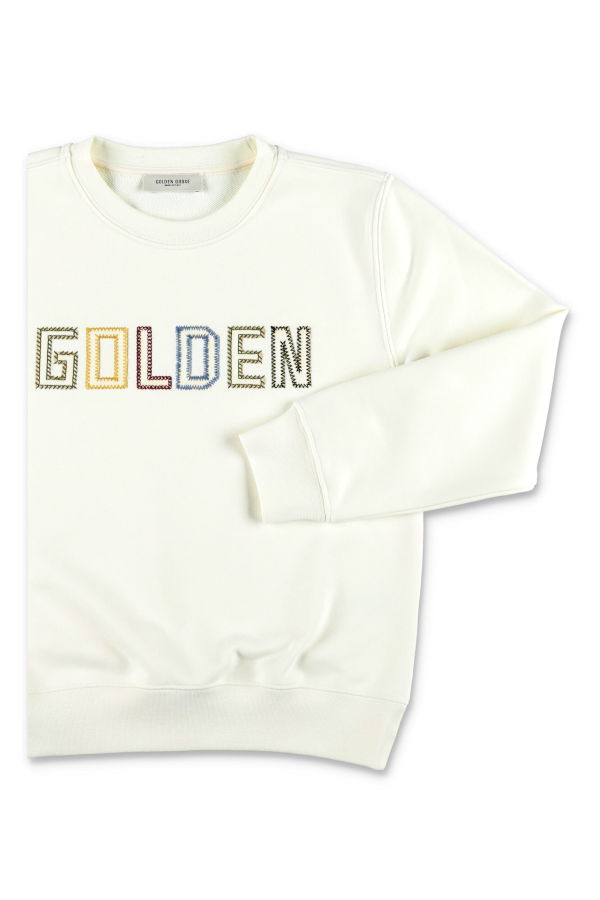 KIDS Golden Goose Embroidered Logo Sweatshirt - Heritage White