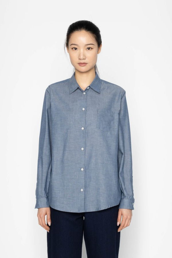 Naked & Famous Judy Shirt (Chambray With Multicolour Neps)