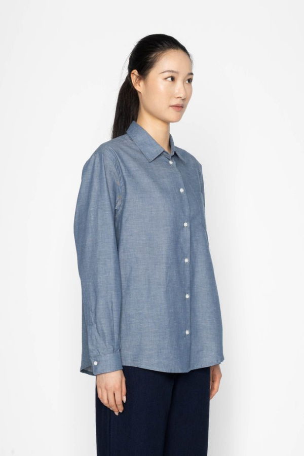 Naked & Famous Judy Shirt (Chambray With Multicolour Neps)