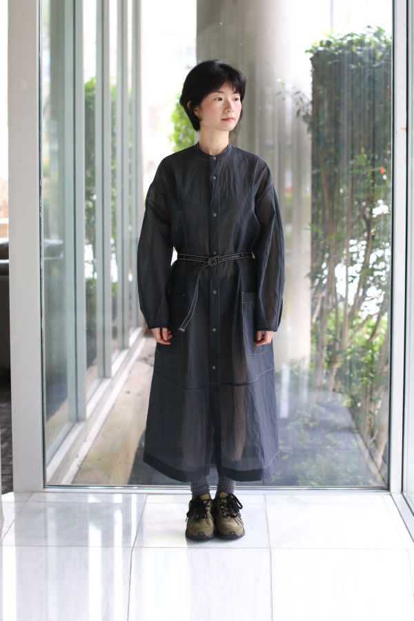 and wander Sheer Ripstop Dress/Jacket - Charcoal