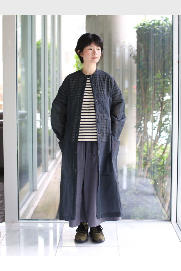 and wander Sheer Ripstop Dress/Jacket - Charcoal