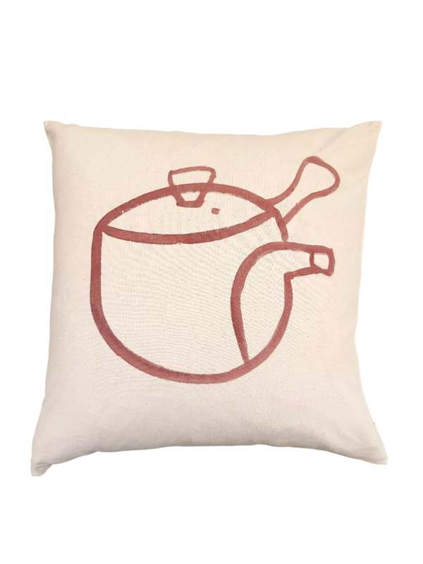 Happy French Gang Teapot #3 Pillow 18x18in