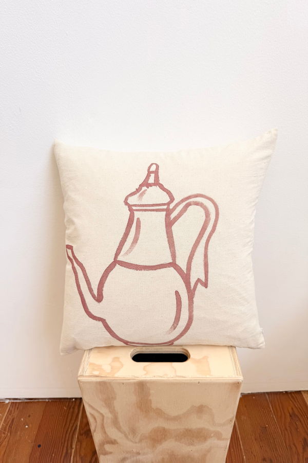 Happy French Gang Teapot #4 Pillow 18x18in