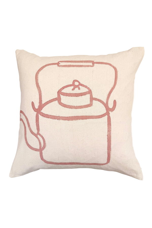 Happy French Gang Teapot #5 Pillow 18x18in
