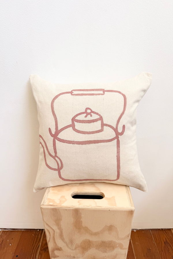 Happy French Gang Teapot #5 Pillow 18x18in