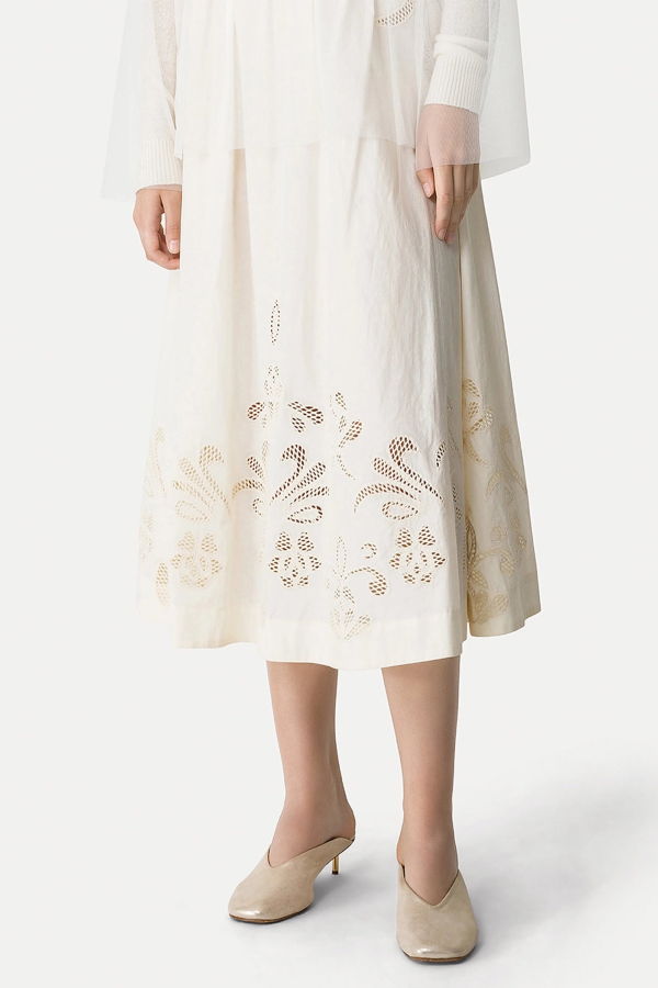 Forte Forte Embroidery Skirt - Avorio