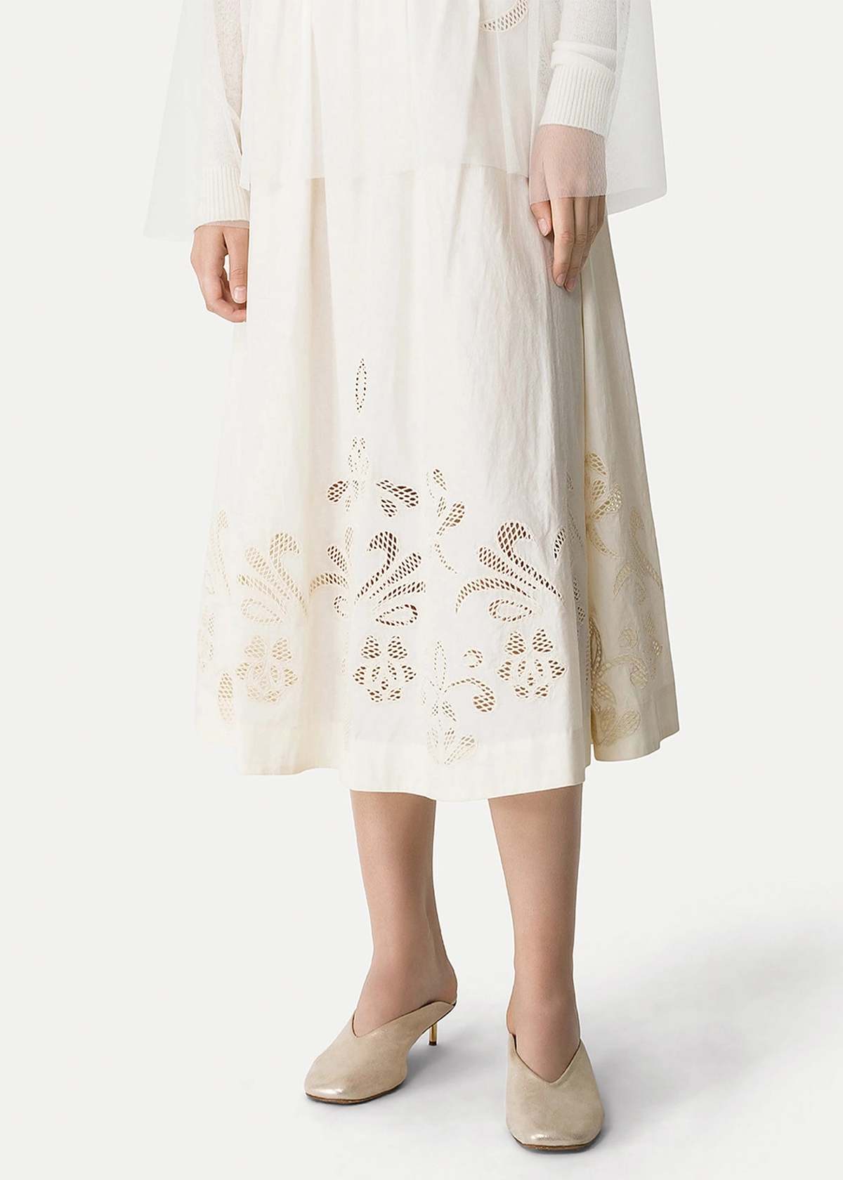 Forte Forte Embroidery Skirt - Avorio - Image 2 of 5