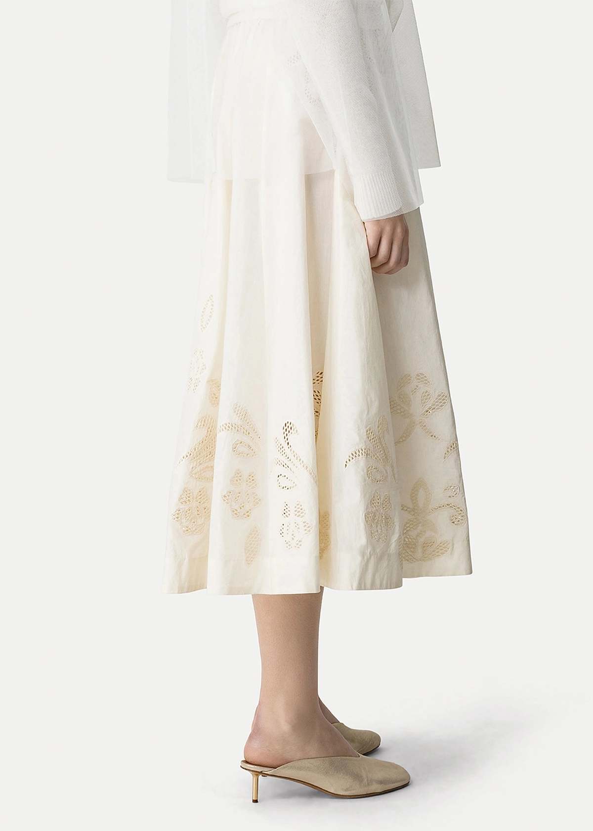 Forte Forte Embroidery Skirt - Avorio - Image 3 of 5