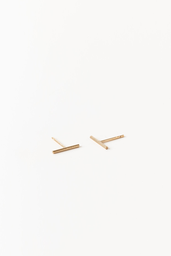Sheena Marshall Jewelry Bowery Bar Studs Gold Fill Earrings
