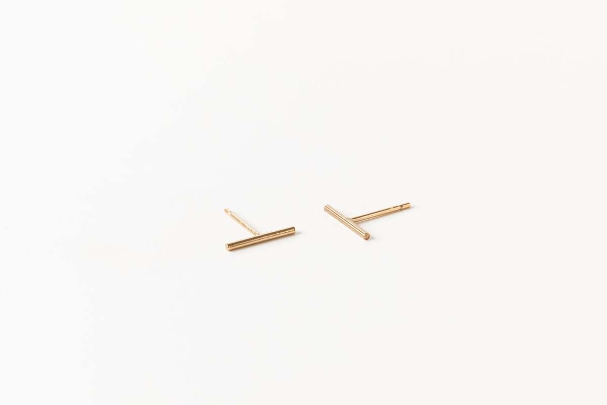 Sheena Marshall Jewelry Bowery Bar Studs Gold Fill Earrings - Image 1 of 4
