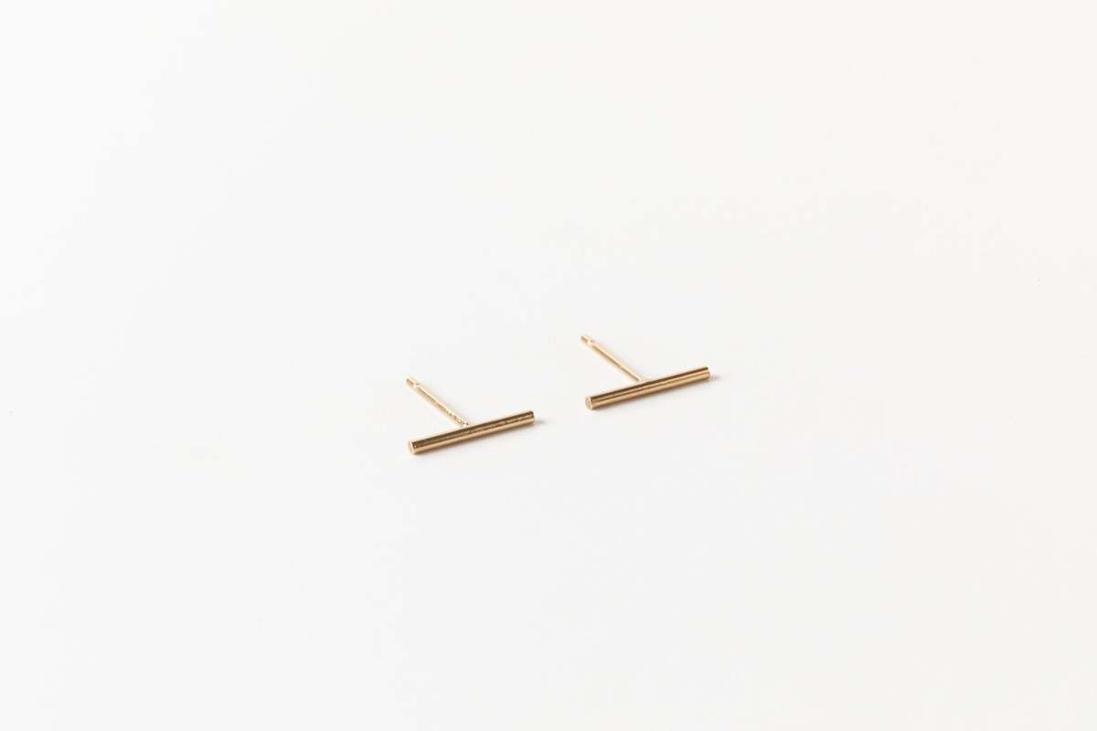 Sheena Marshall Jewelry Bowery Bar Studs Gold Fill Earrings - Image 4 of 4