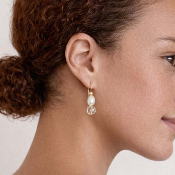 Sheena Marshall Jewelry Citrine + Pearl Earrings | Gold Fill