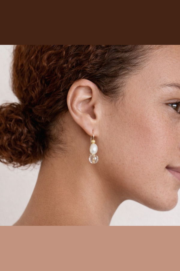 Sheena Marshall Jewelry Citrine + Pearl Earrings | Gold Fill