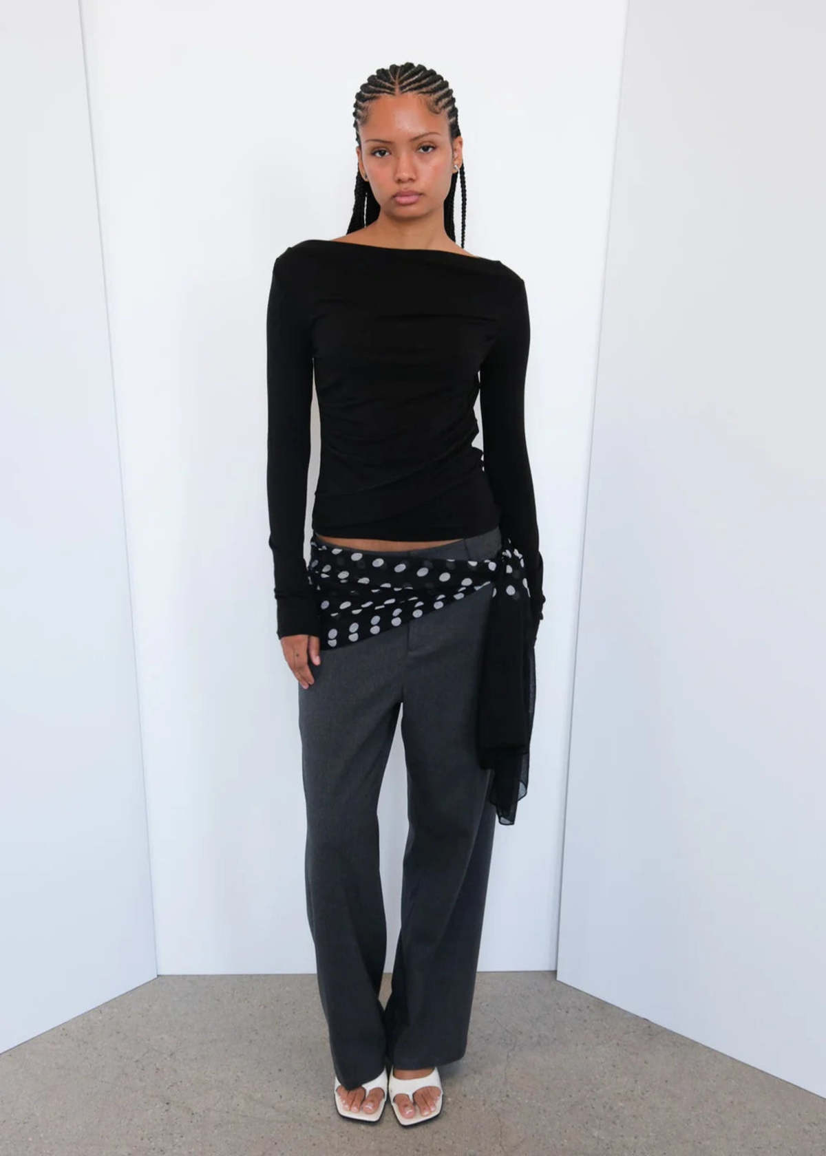 Geel Drew Semi Sheer Long Sleeve Top - Image 1 of 2