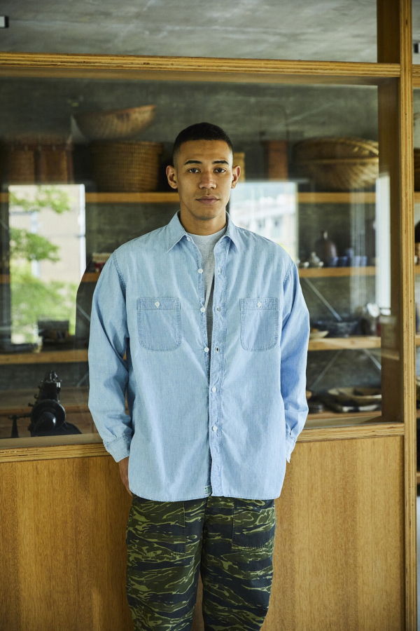 Orslow Relax Fit Chambray Work Shirt