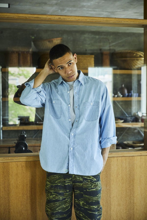 Orslow Relax Fit Chambray Work Shirt