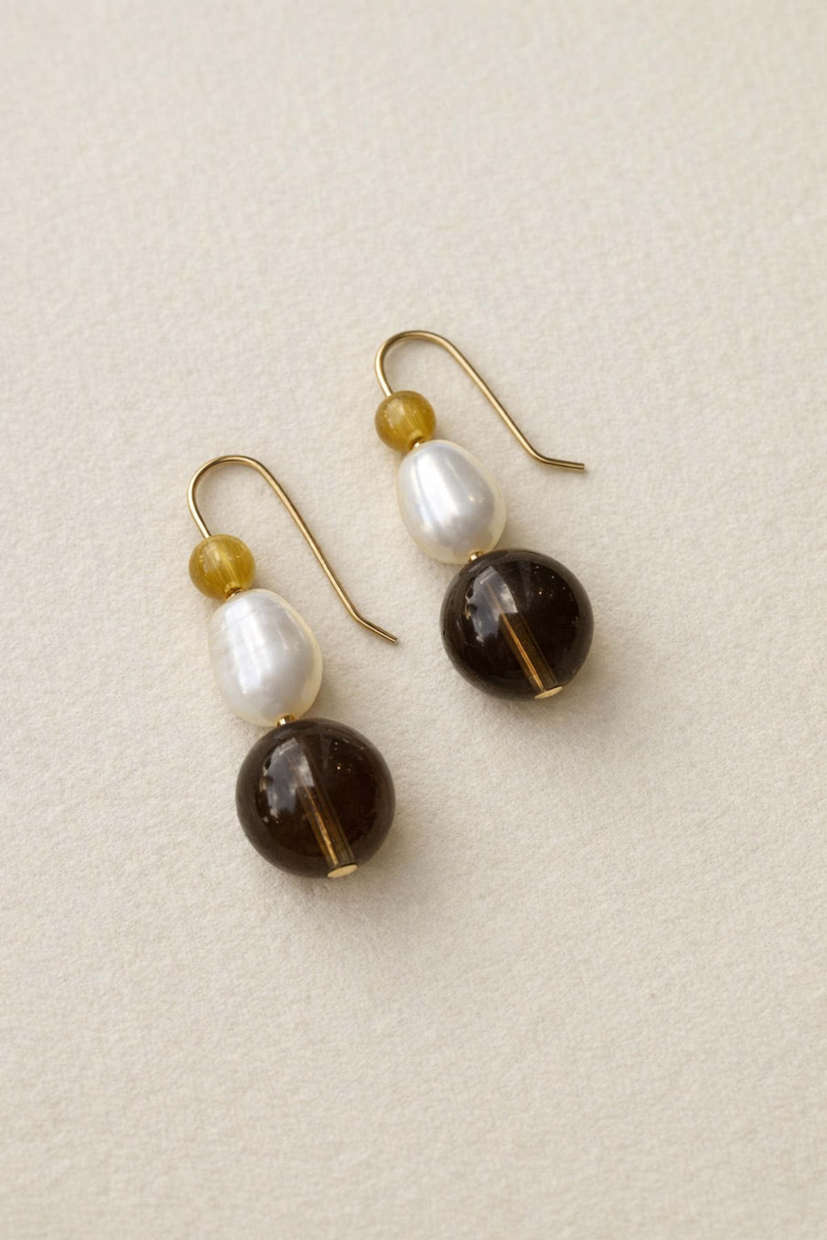 Sheena Marshall Jewelry Slate & Pearl Earrings Gold Fill - Image 3 of 4