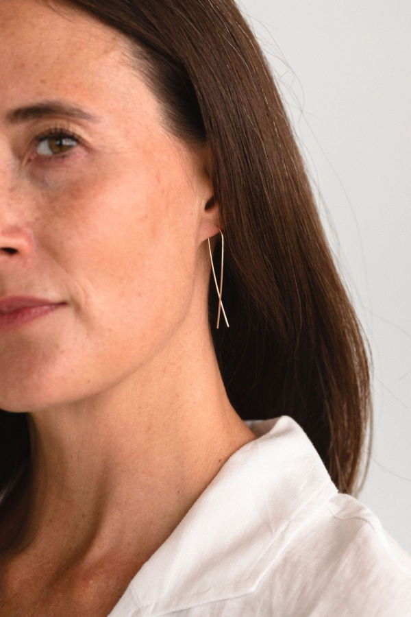 Sheena Marshall Jewelry Telluride Long Threader Earrings Gold Fill