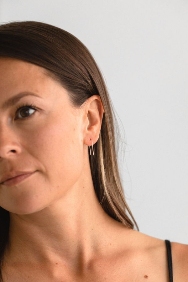 Sheena Marshall Jewelry Tiny Staple Threader Earrings