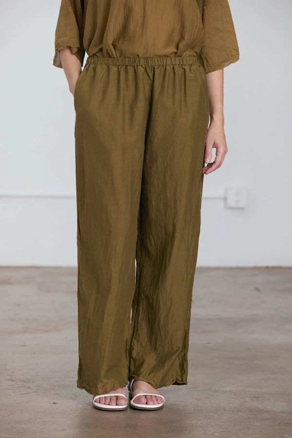 Black Crane Straight Pants