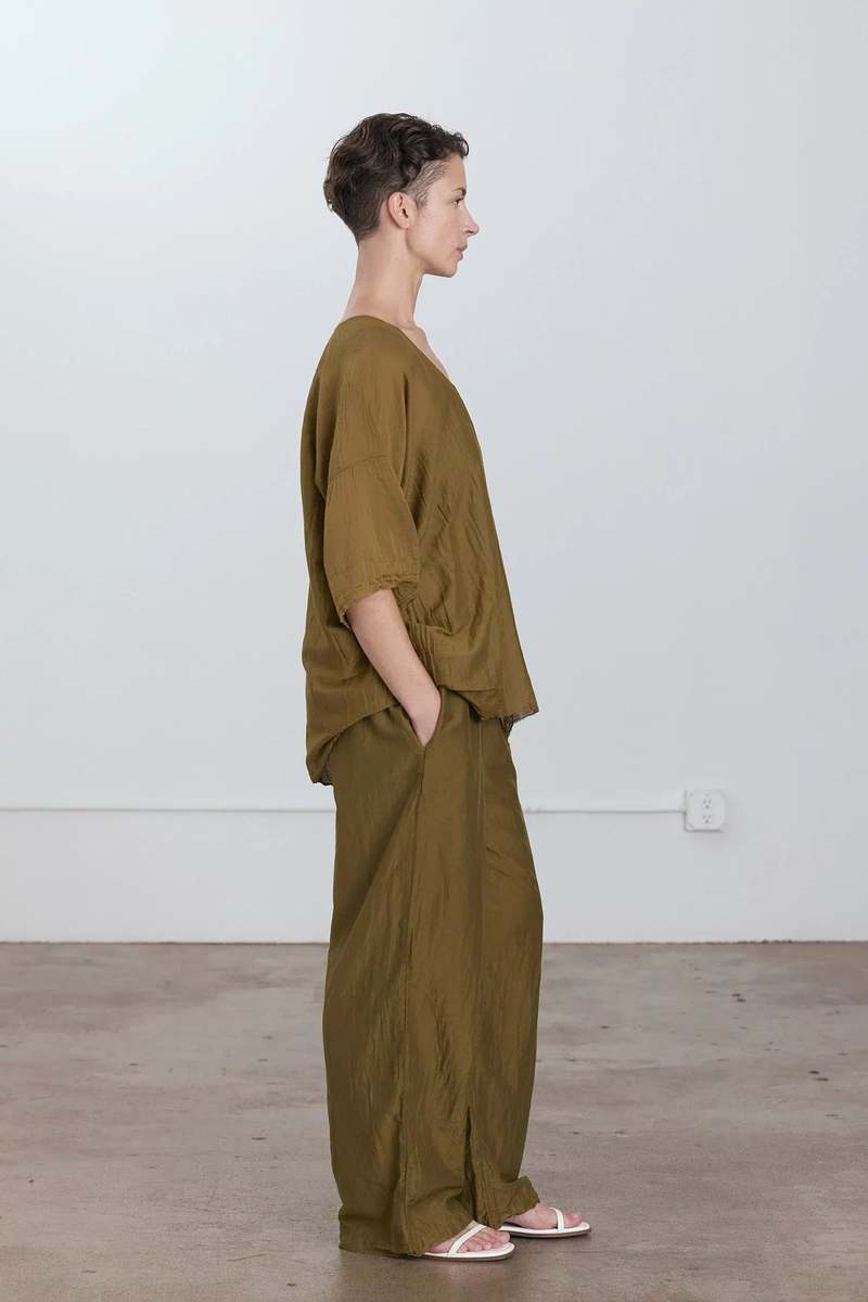 Black Crane Straight Pants