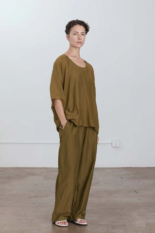 Black Crane Straight Pants