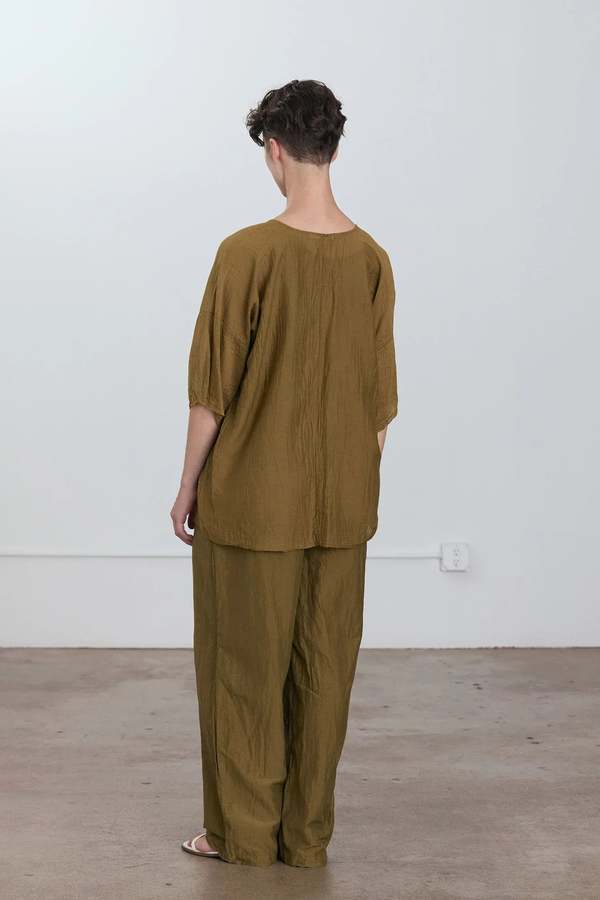 Black Crane Straight Pants