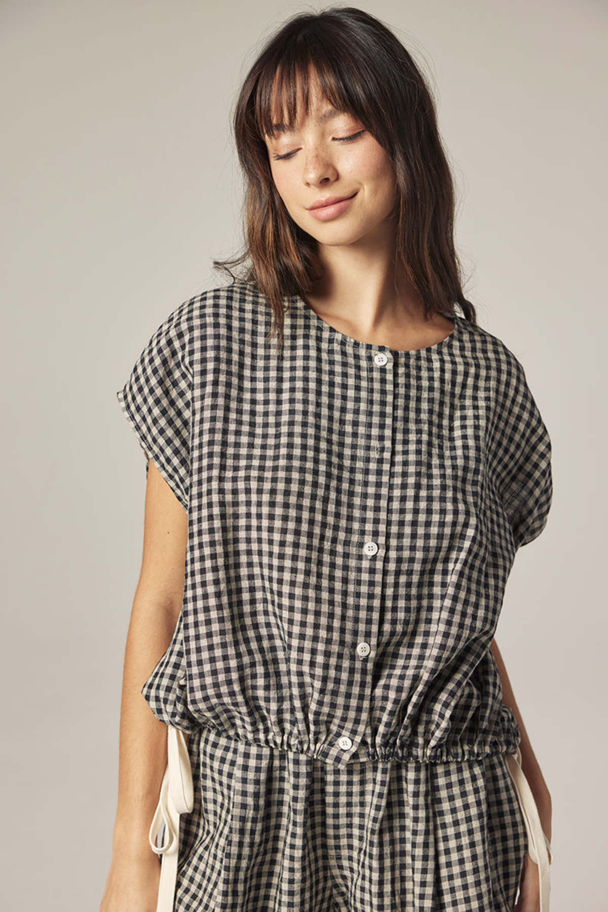 amente Drop Sleeve Button Down Top - Image 1 of 3