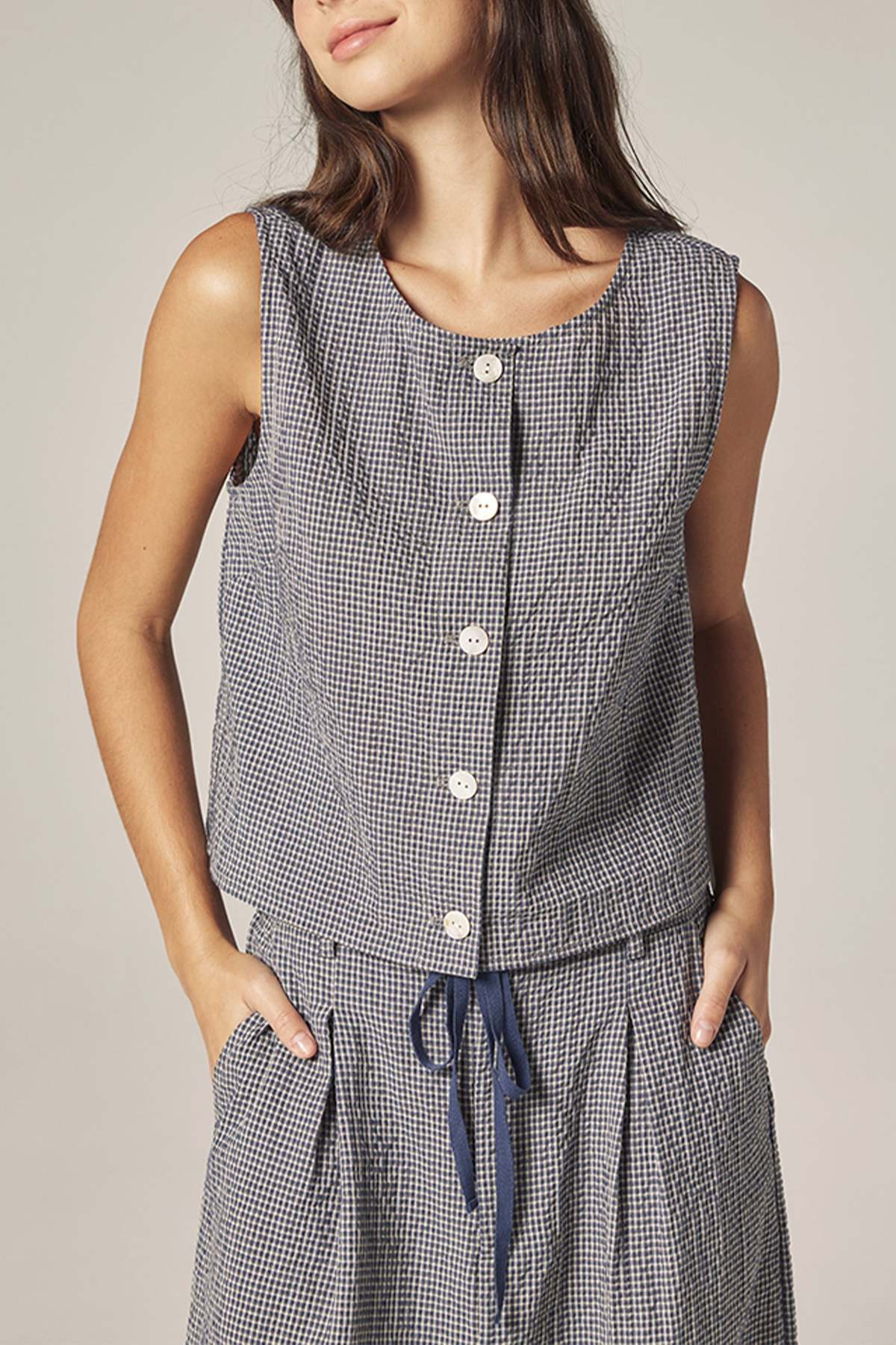 amente Plaid Button Down Top - Image 4 of 4