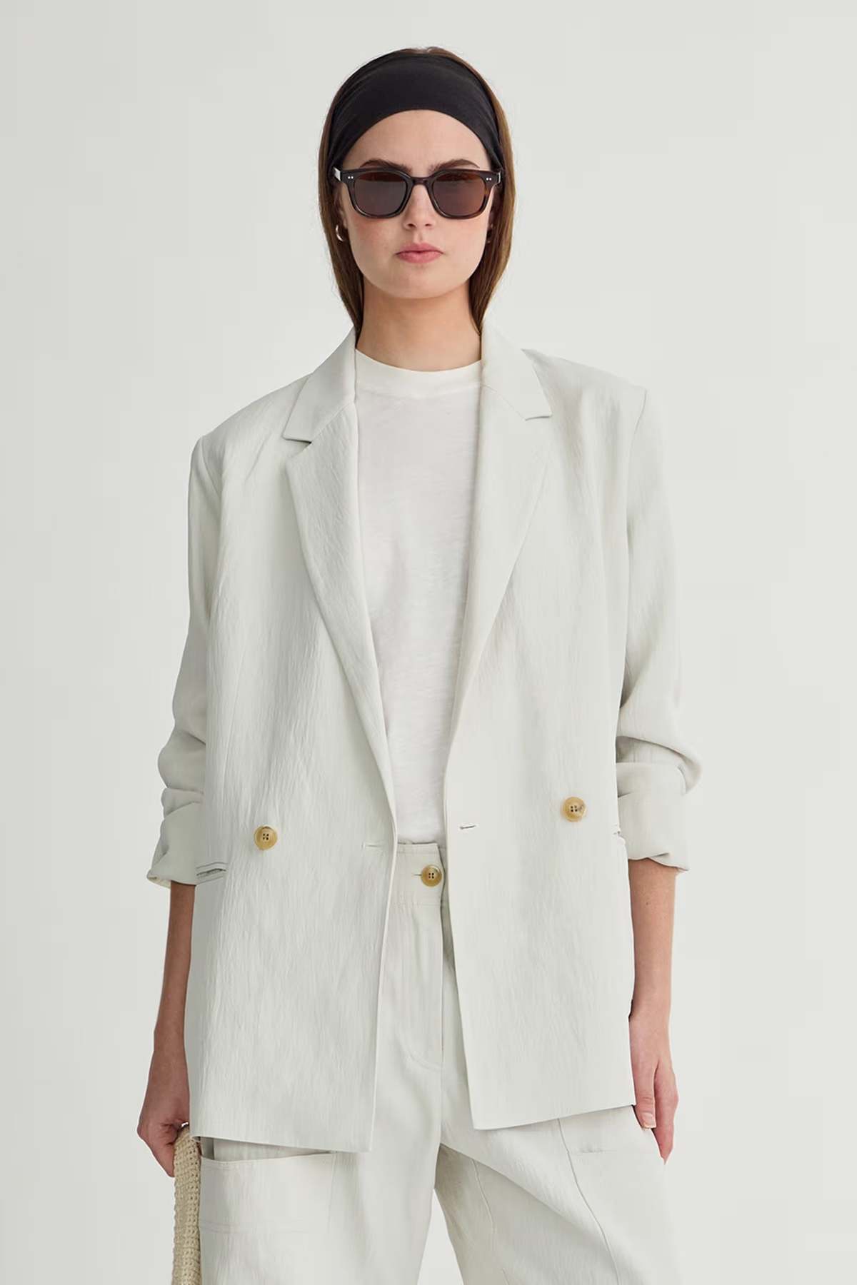 Apiece Apart Elsa Double Breasted Blazer - Birch - Image 3 of 4